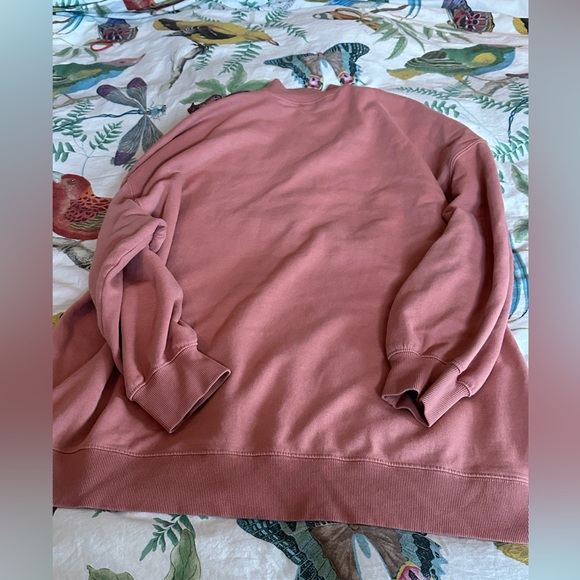 Salmon/Peach Mock Neck Long Sweatshirt - Picture 6 of 7